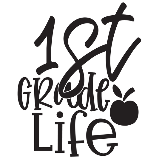 1st Grade Design Black- Tee (White)