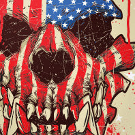 Patriotic Skull Graphic Tee (Black)