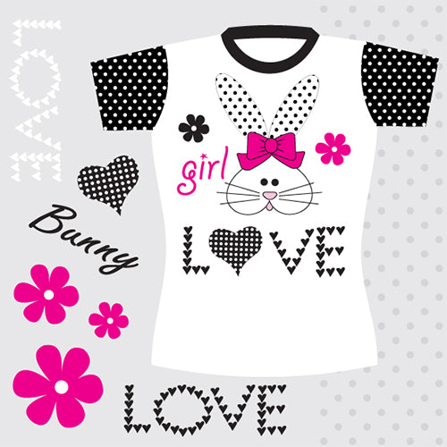 Cute Bunny Graphic T-shirt (White)