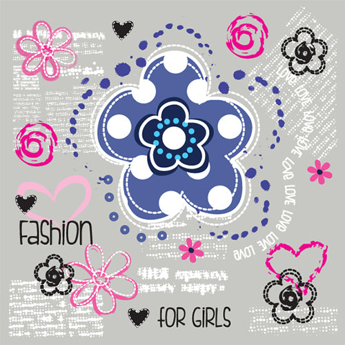 Floral Graphic T-shirt Design (Black)