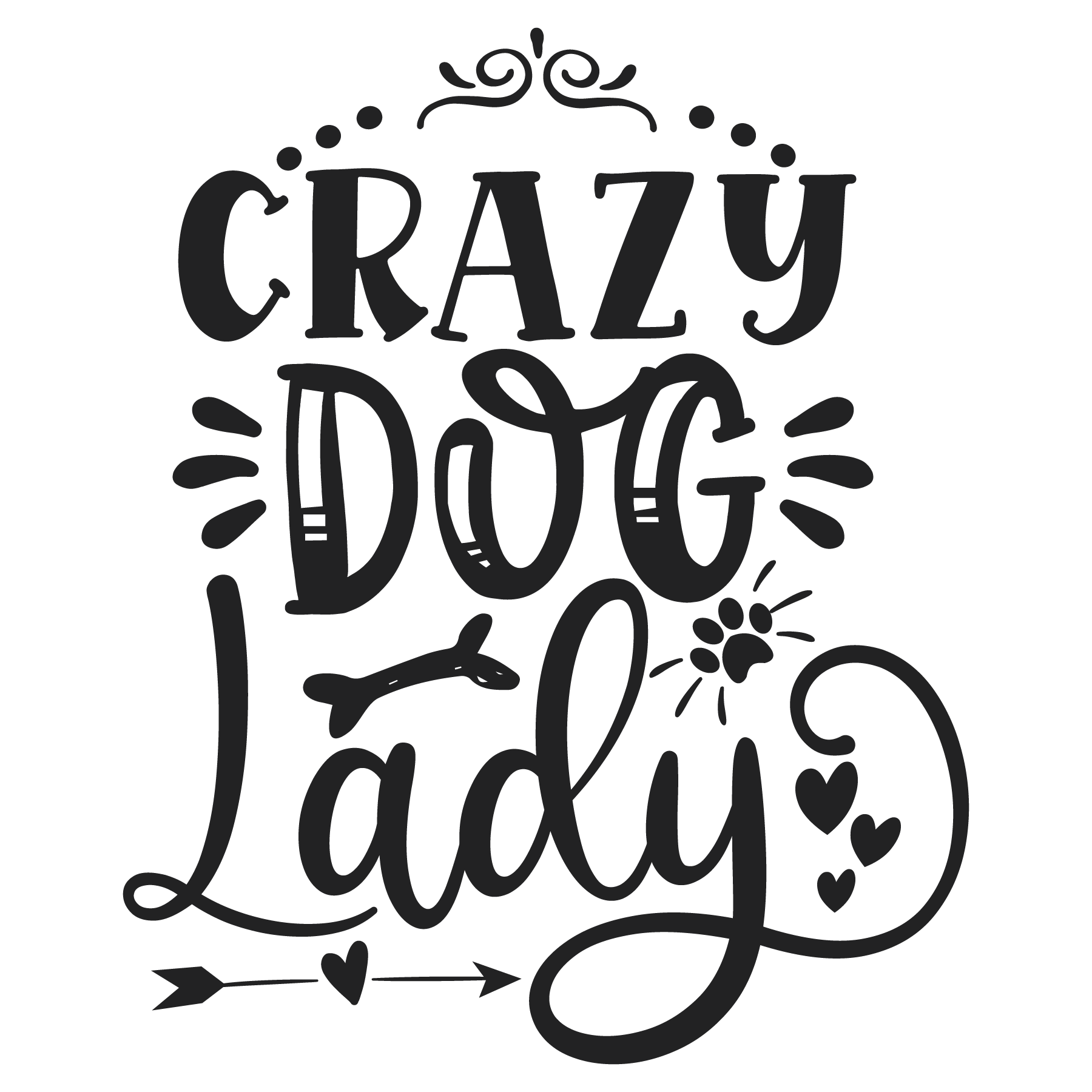 Crazy Dog Lady T-shirt (White)