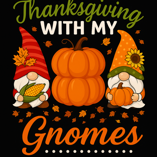 Thanksgiving Gnomes T-shirt (Black)