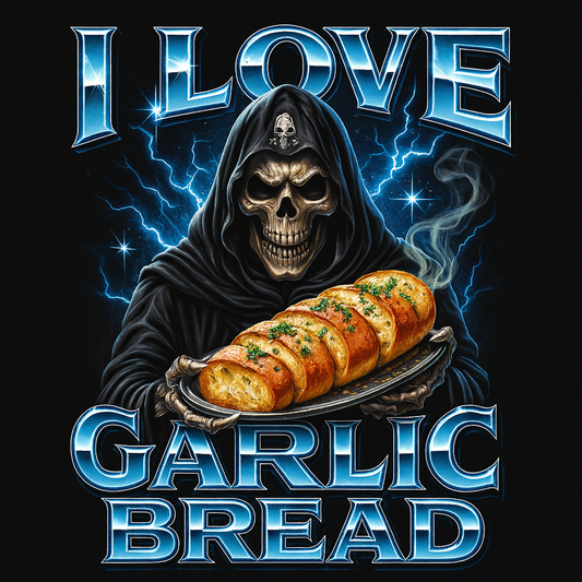 I Love Garlic Bread Tee (Black)
