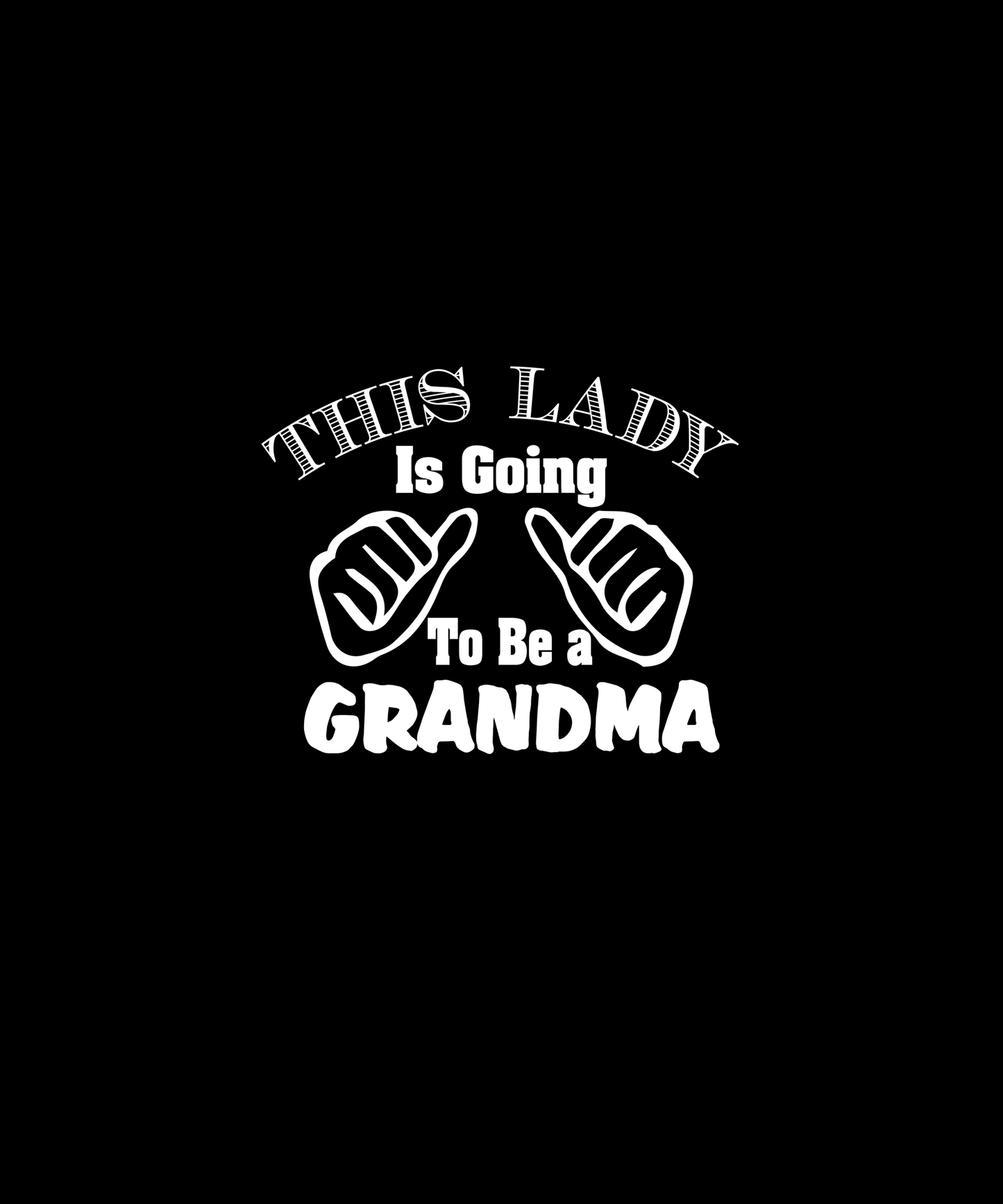 Excited Grandma Announcement T-shirt (Black)