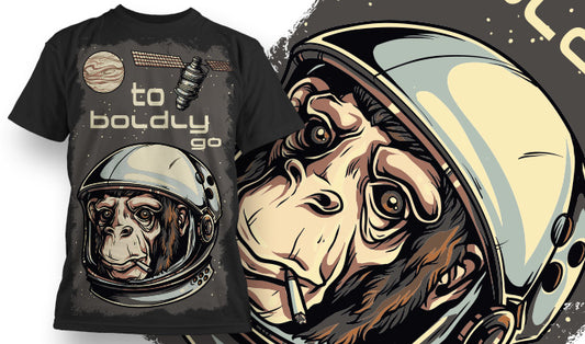 Space Monkey Adventure T-shirt (Black)