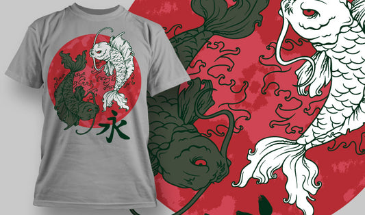 Koi Fish Graphic T-shirt (Black)