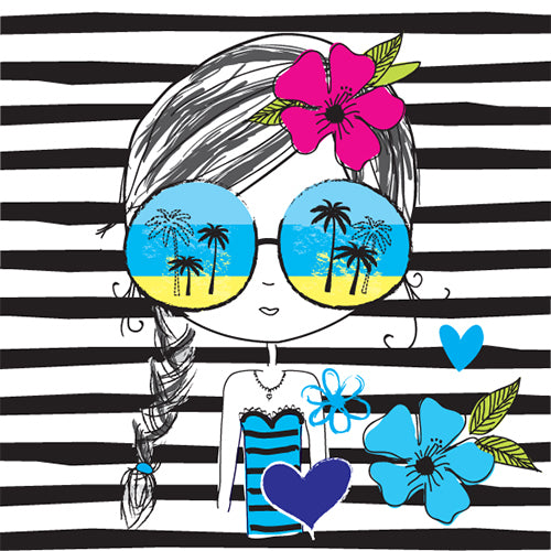 Tropical Girl Graphic Tee (Black)