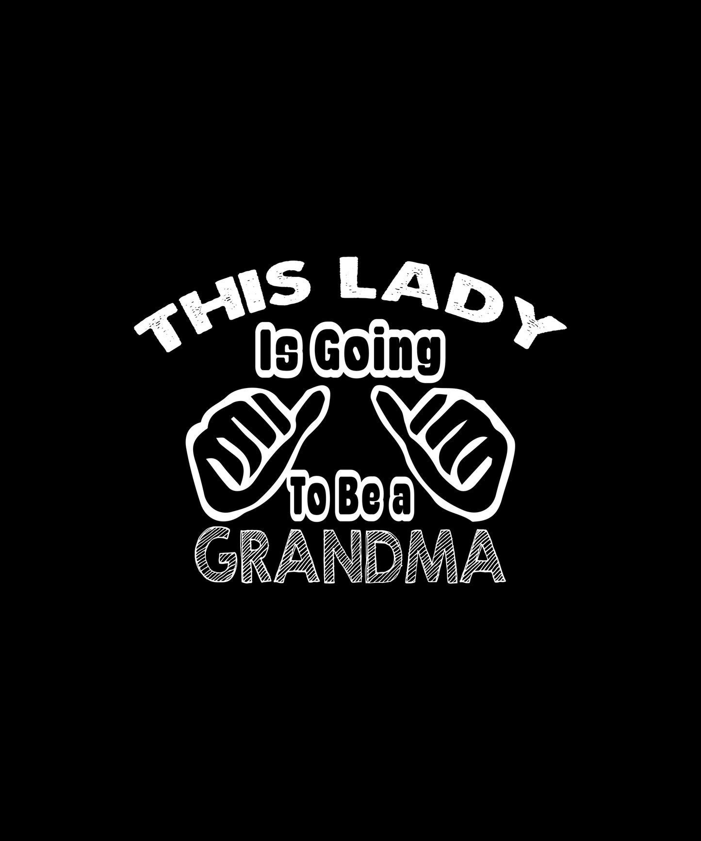 Excited Grandma Announcement T-shirt (Black)