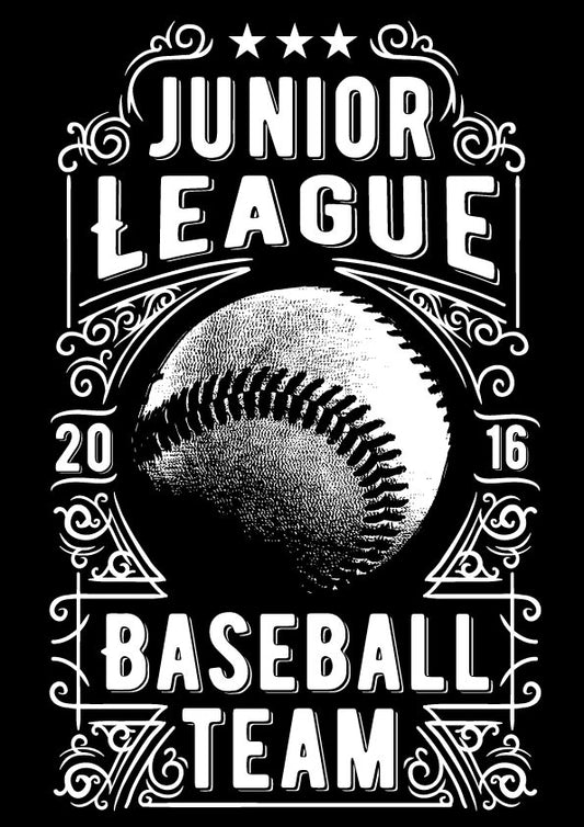 Junior League Baseball Team T-shirt (Black)