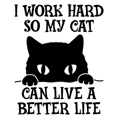Cat Lover's Work Hard T-shirt (White)