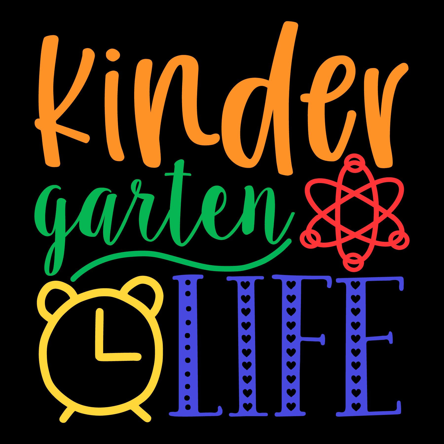 Kindergarten Life T-Shirt Design (Black version)