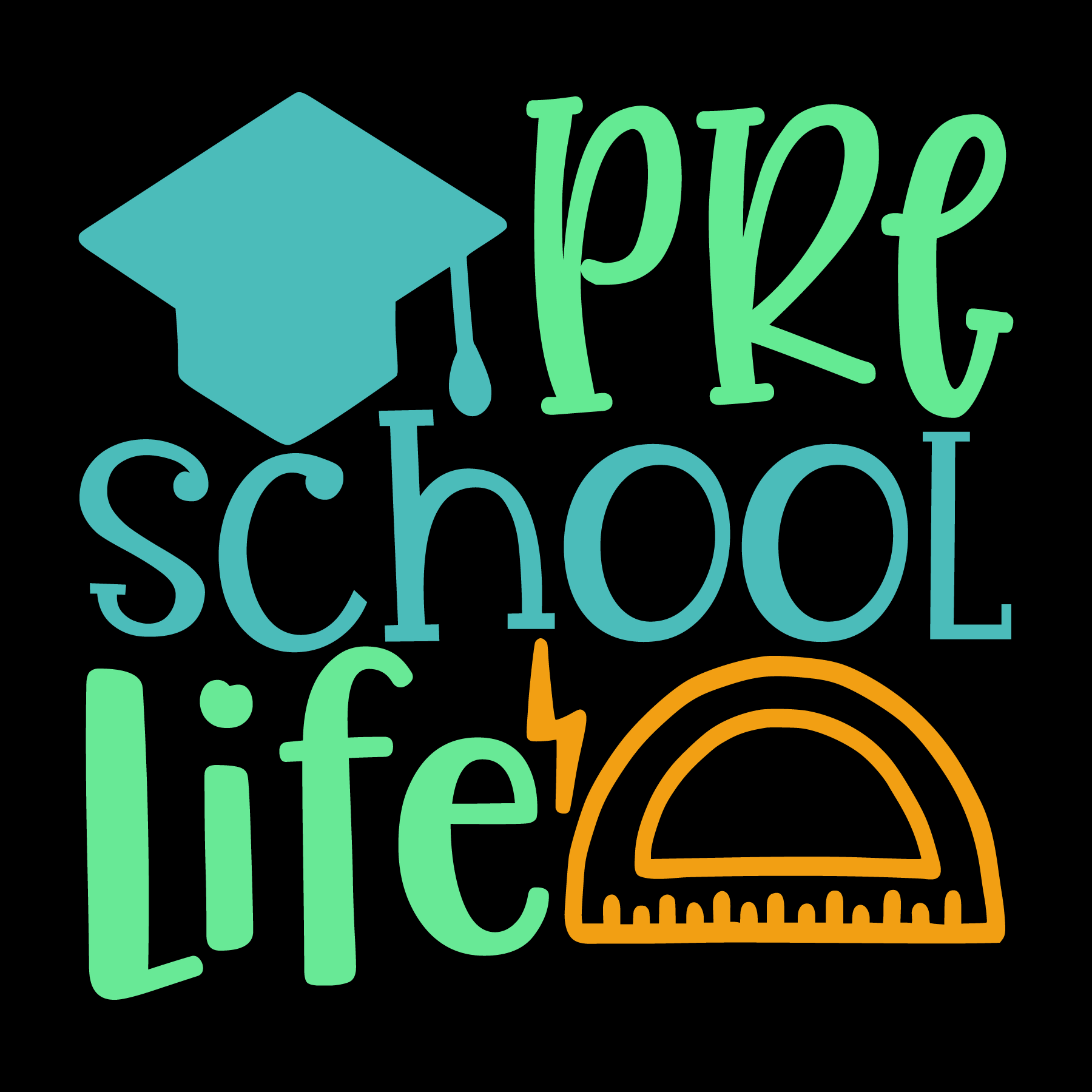 Preschool Life Graphic Tee (Black version)