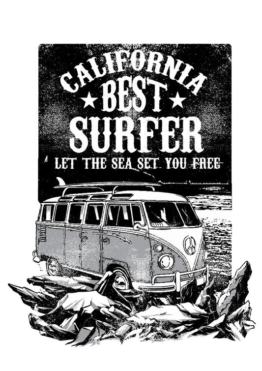 California Surfer Vintage T-shirt (Black)