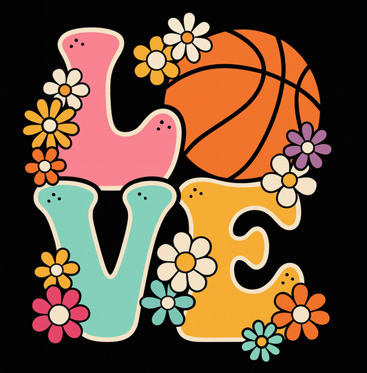 Love Basketball Floral T-shirt