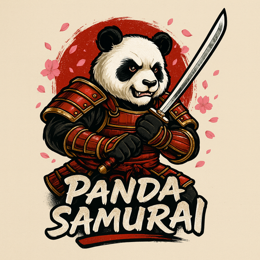 Panda Samurai Tee — Cream