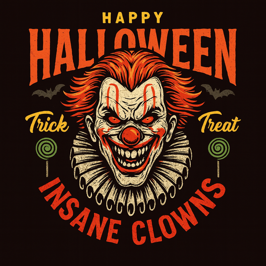 Insane Clowns Trick Or Treat Creepy Clown Tee (Black)