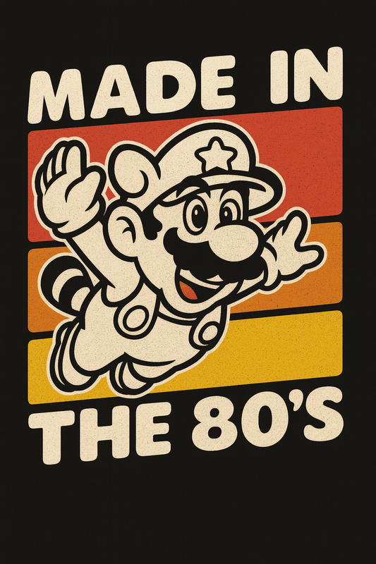Made In The 80's Retro Jump Tee (Black)