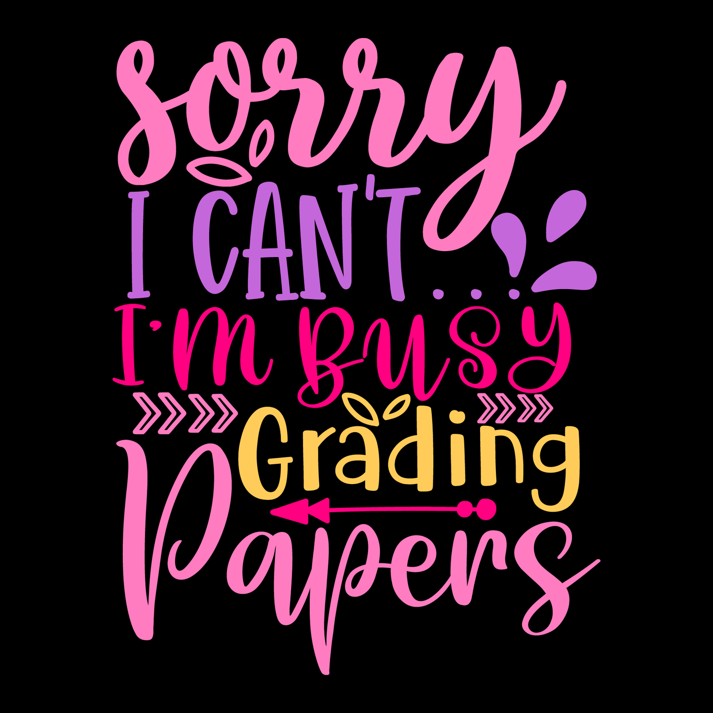 Busy Grading Papers T-Shirt (Black version)