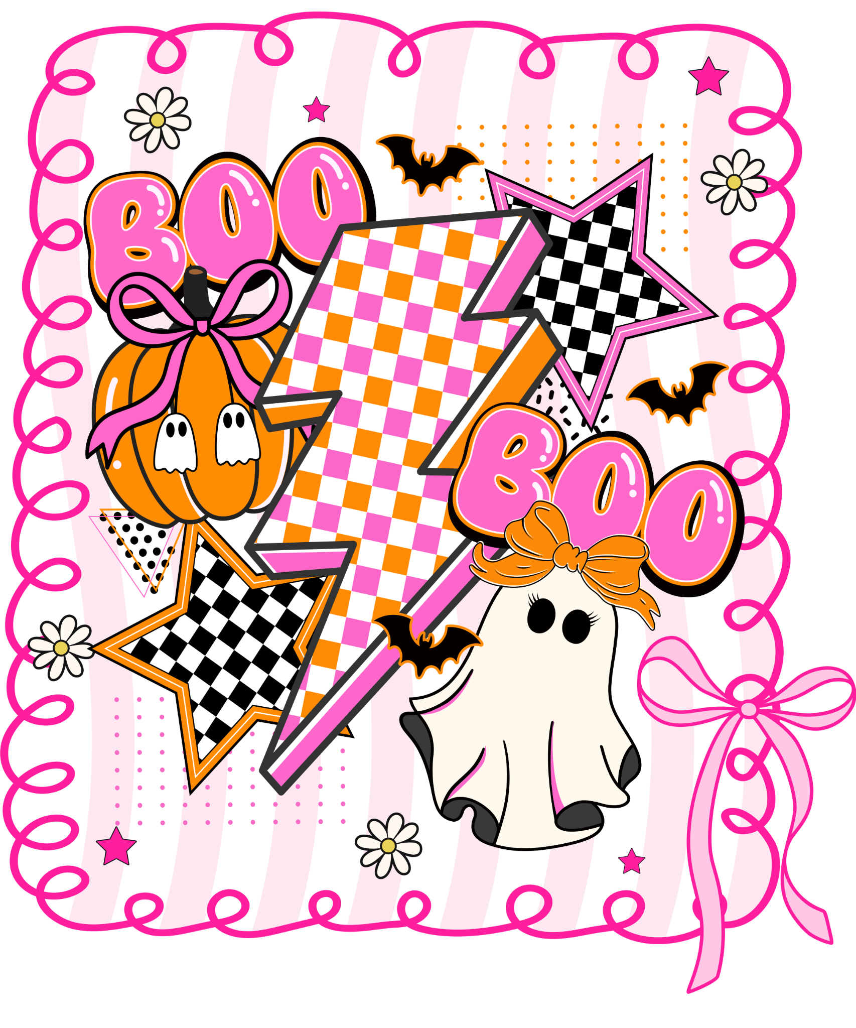 Boo Bows & Bolt — Kids Tee (Light Pink)