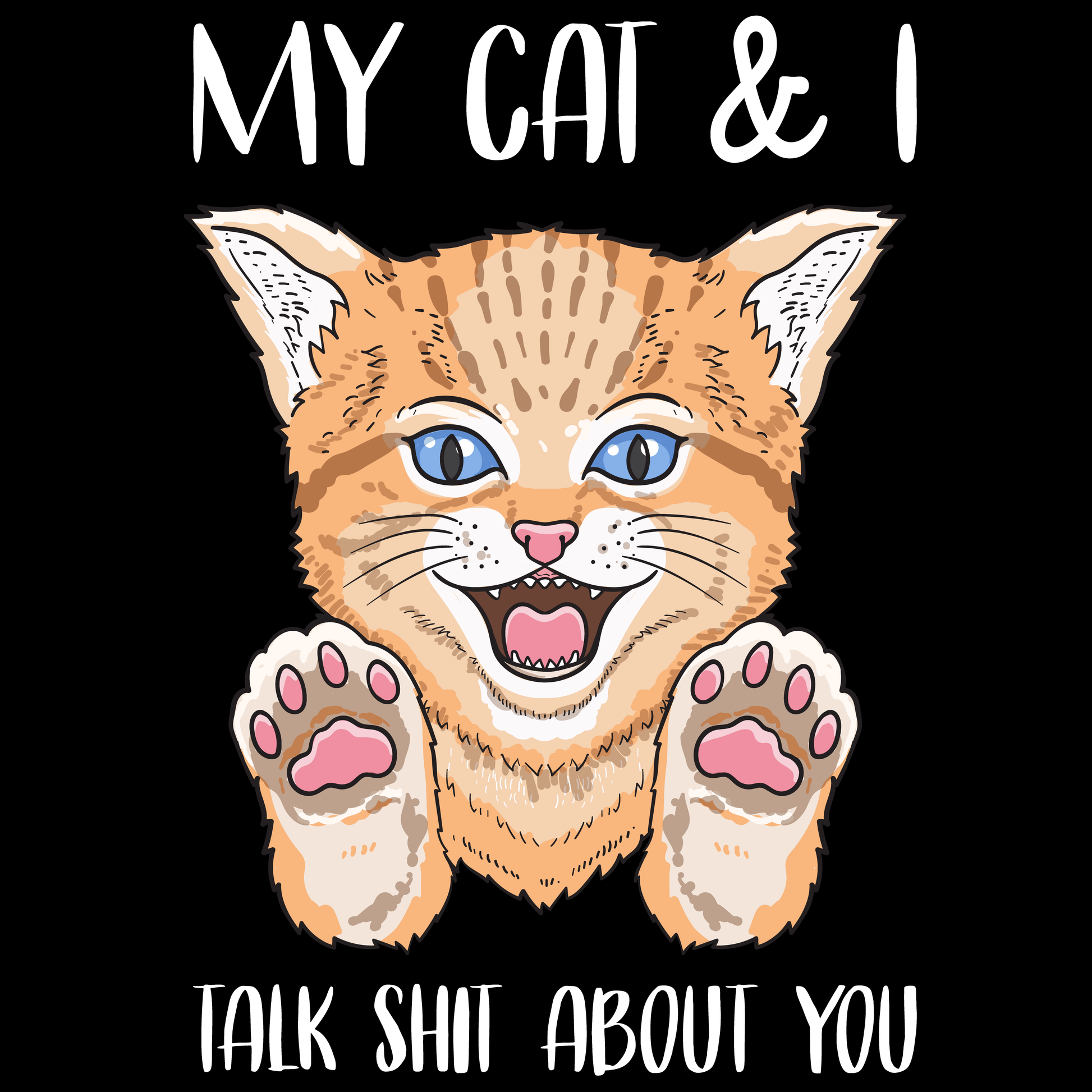 Happy Cat Graphic Tee (White)