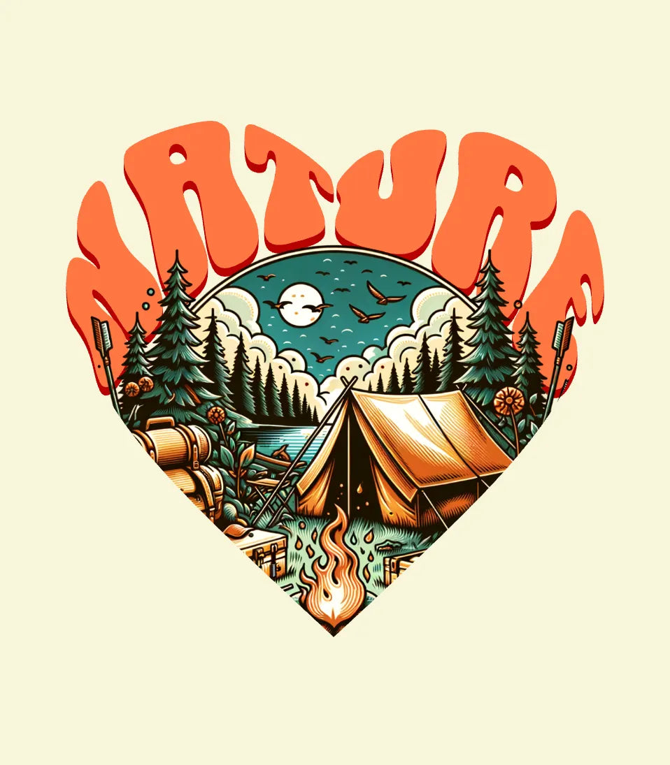 Nature Camping Heart Graphic Tee