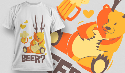 Playful Beer Bear T-shirt (Black)