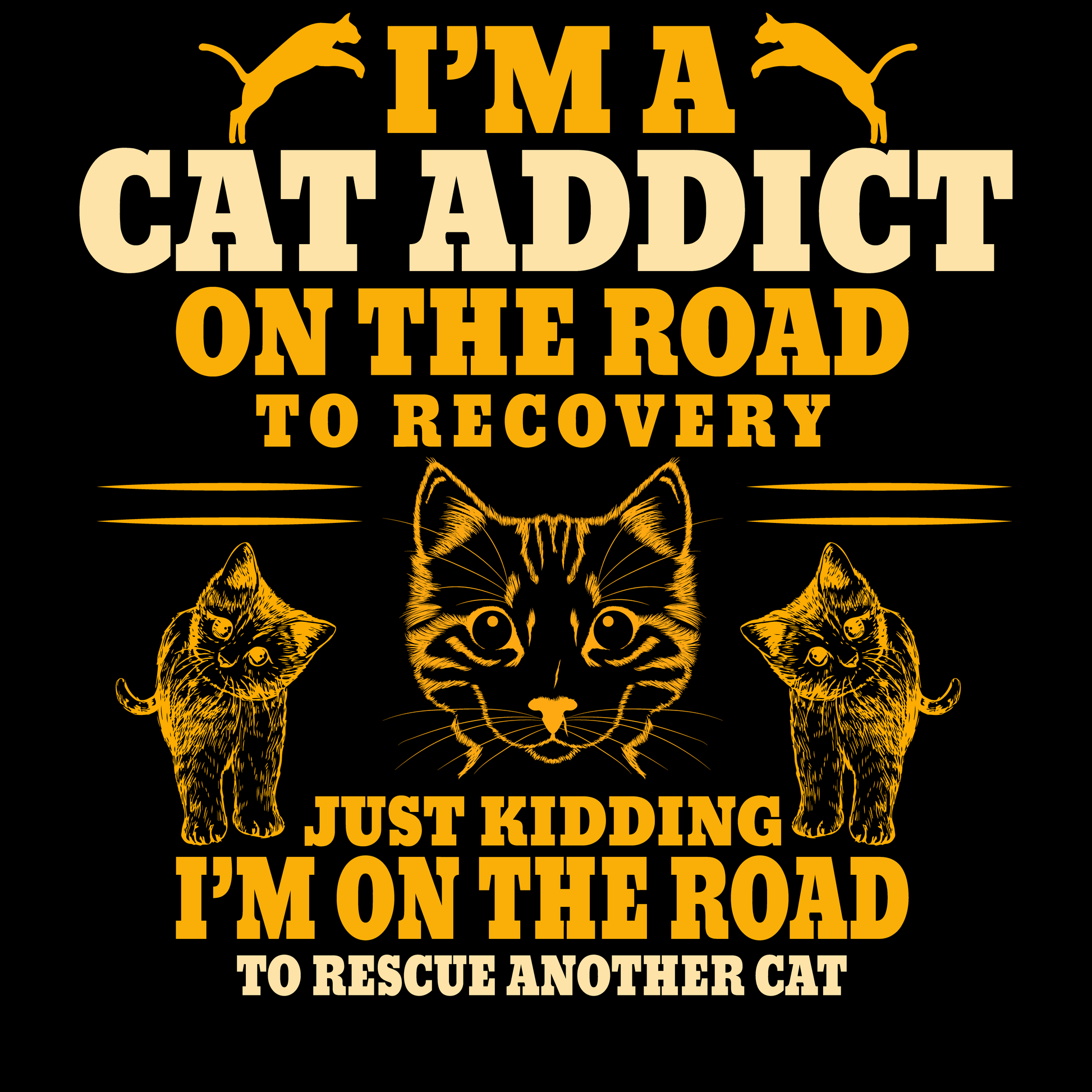 Cat Addict Recovery T-shirt (White)