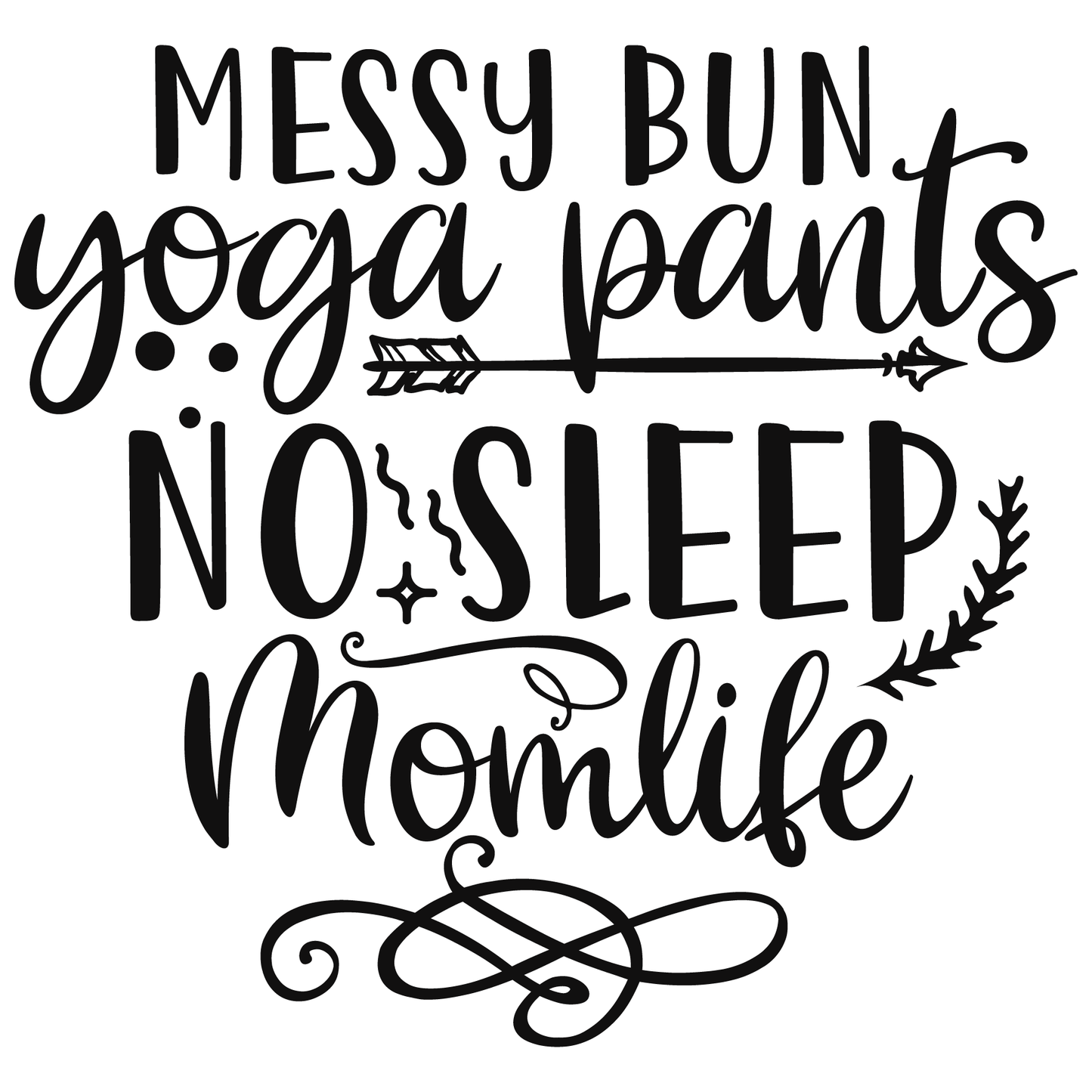 Messy Bun Mom Life T-shirt (White)