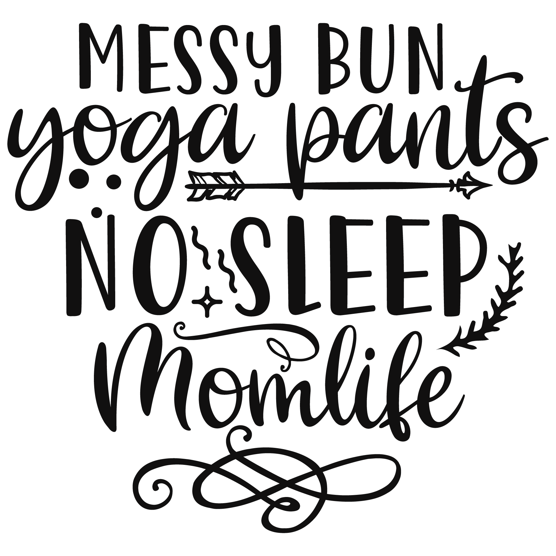 Messy Bun Mom Life T-shirt (White)