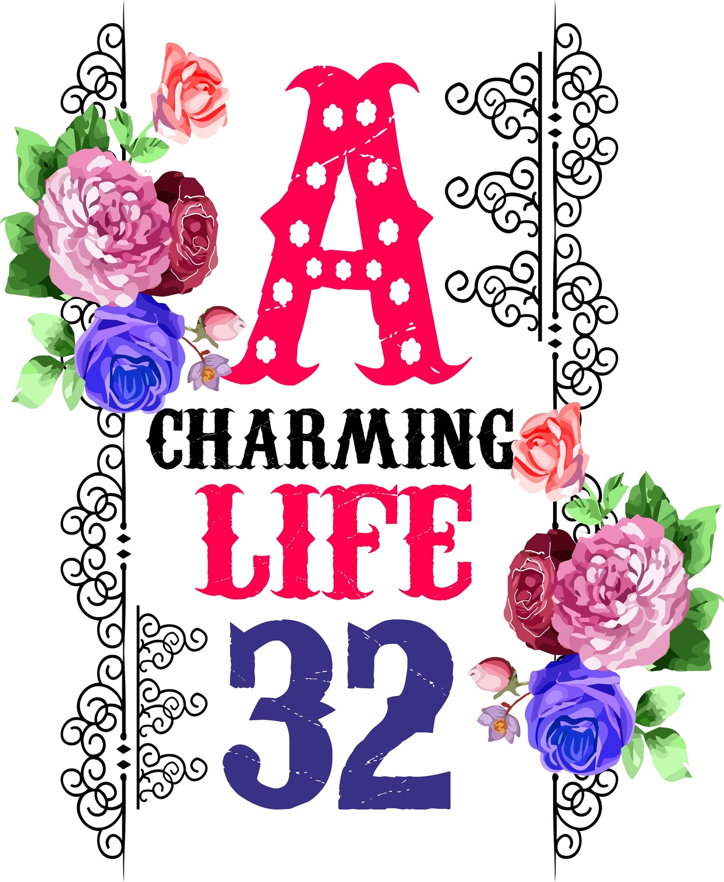 Charming Floral Graphic Tee (White)