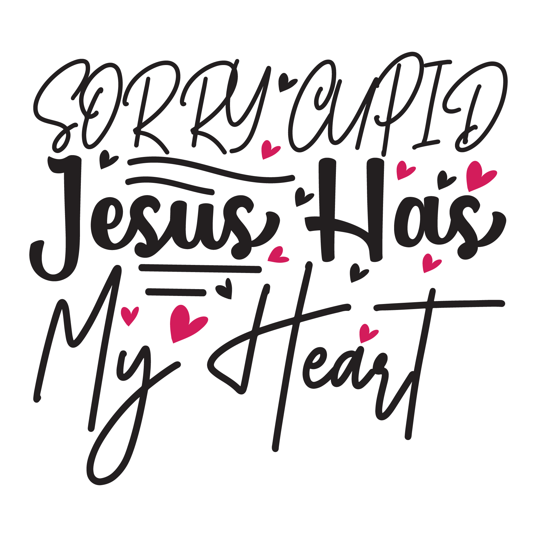 Cupid's Heart T-shirt Design (White)