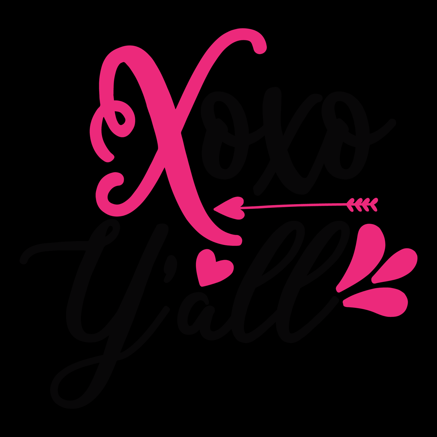 Xoxo Y'all Graphic Tee (Black version)