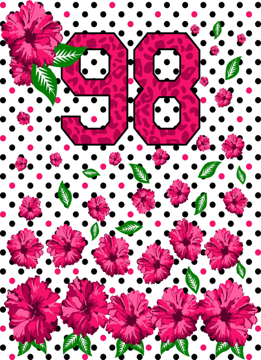 Floral Number Graphic T-shirt (White)
