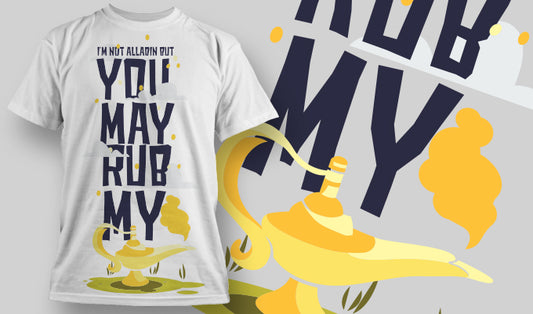 Playful Genie T-shirt Design (Black)