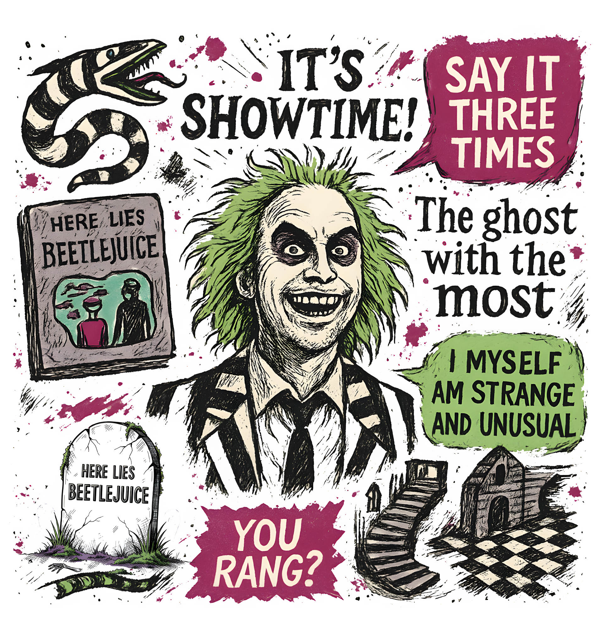 Showtime Collage — Tee (White)