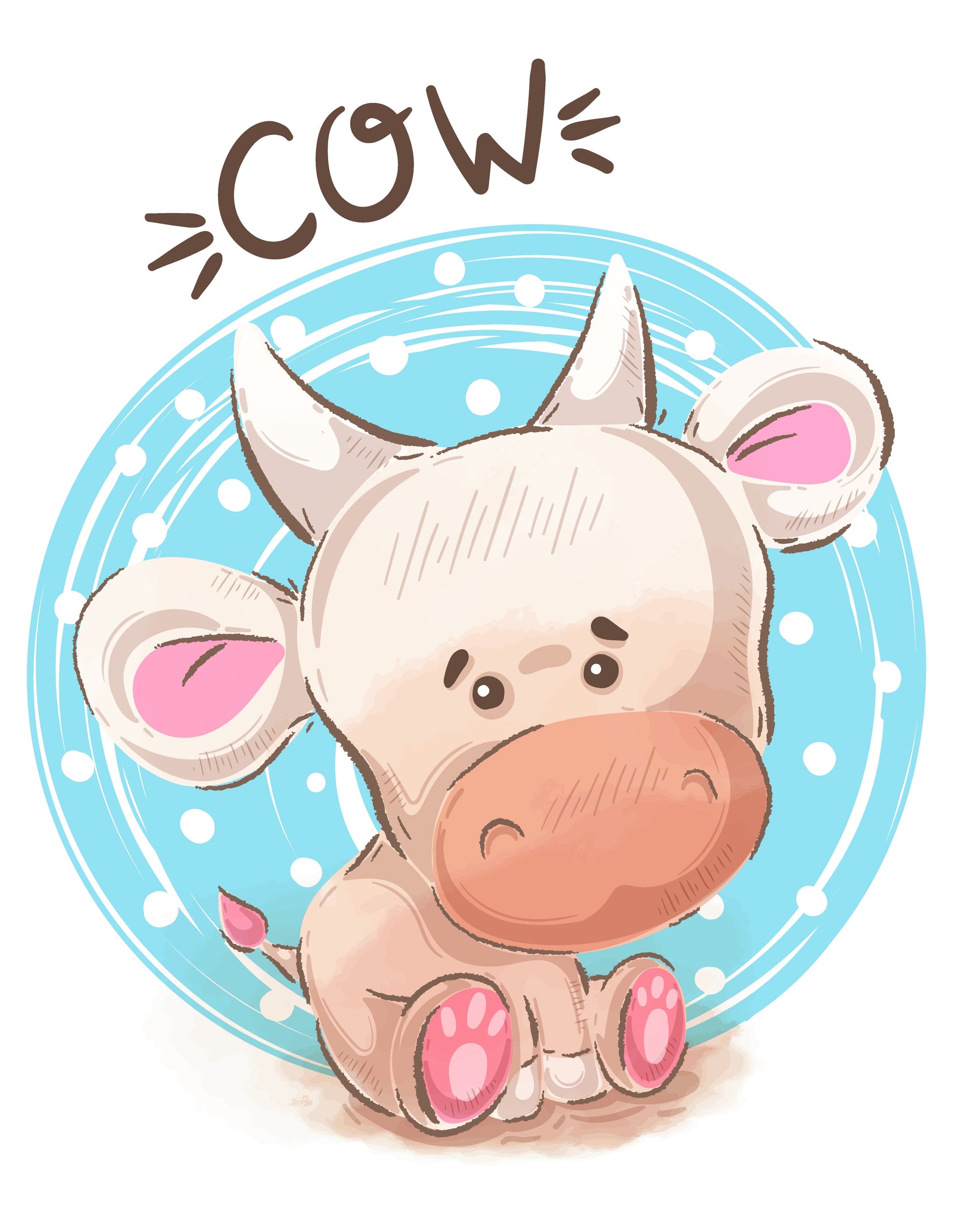 Cute Cow Graphic T-shirt (Black)