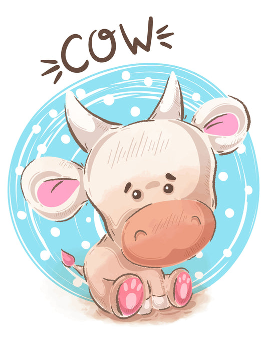 Cute Cow Graphic T-shirt (Black)