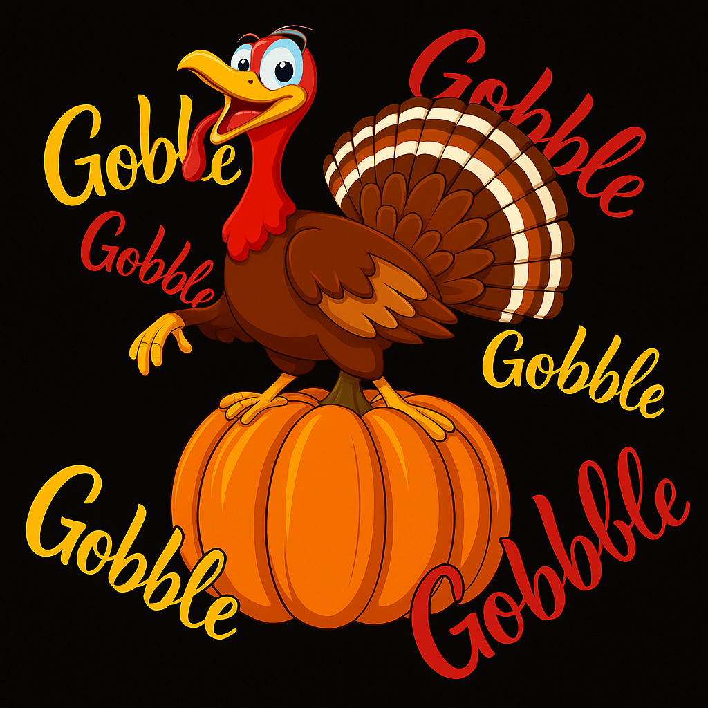 Thanksgiving Turkey T-shirt (Black)