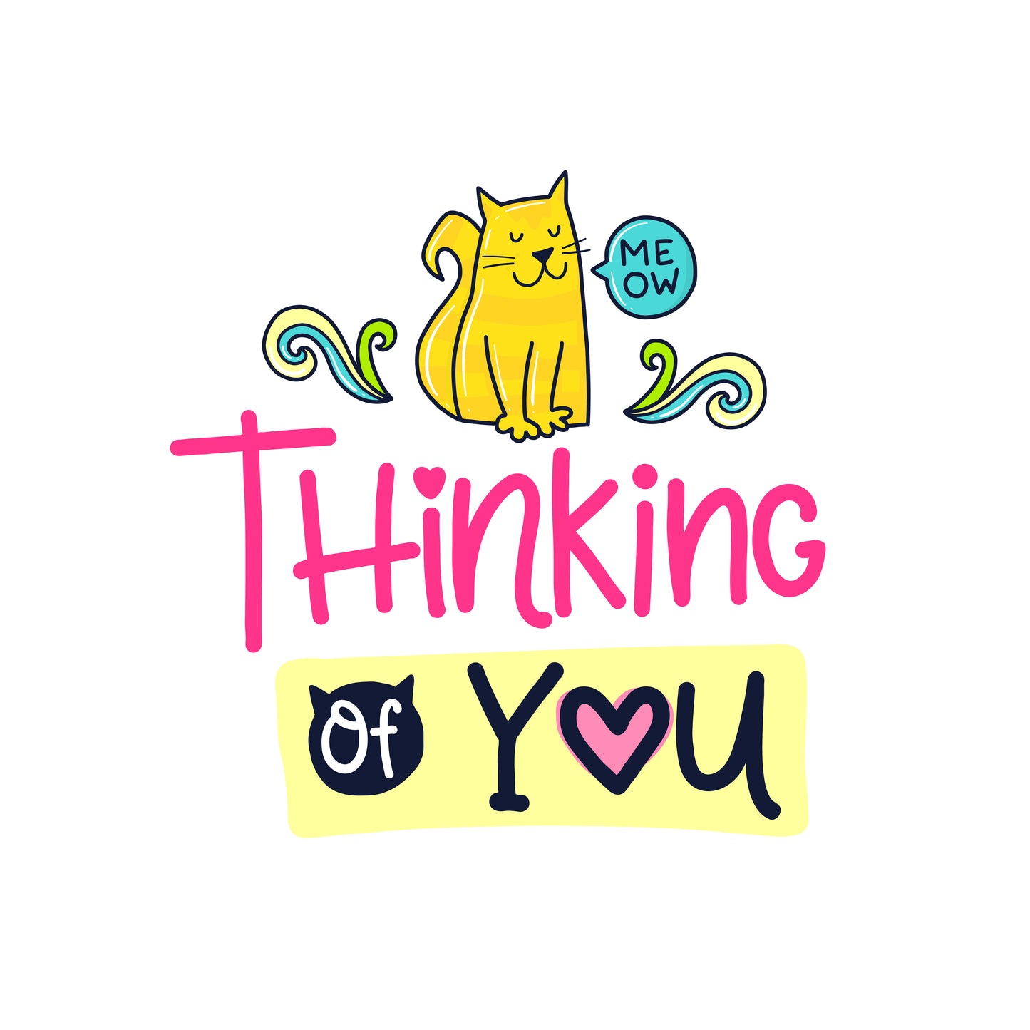 Thinking Of You Cat T-shirt (White)