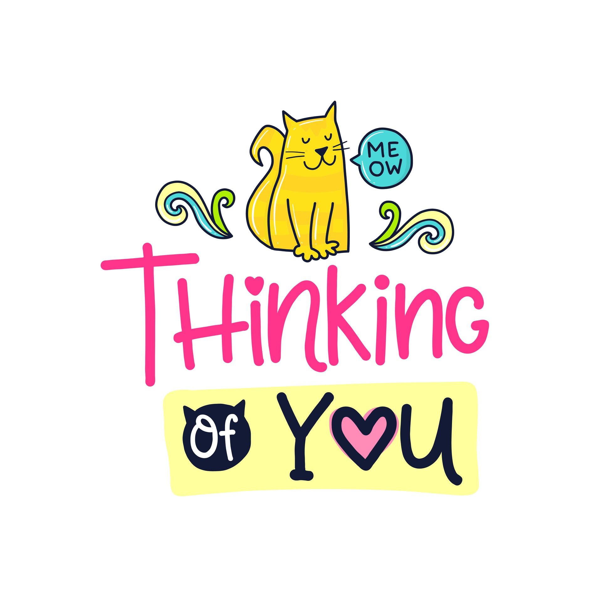 Thinking Of You Cat T-shirt (White)
