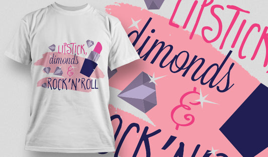 Lipstick And Diamonds T-shirt (Black)