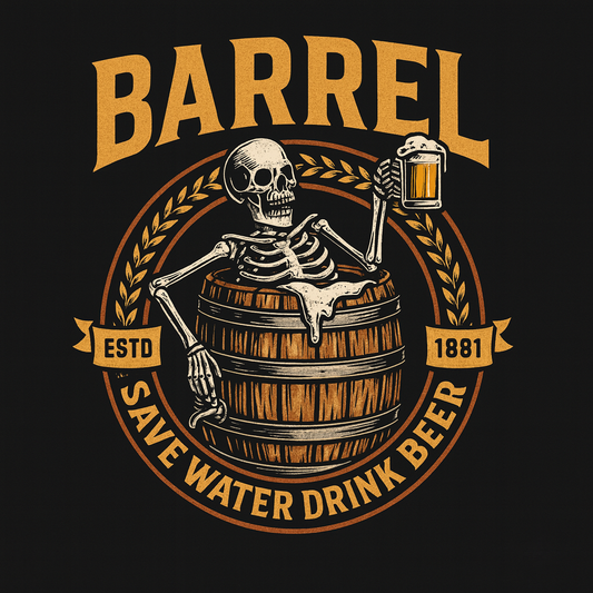 Barrel Save Water Drink Beer Tee (Black)