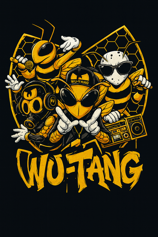 Hip-hop Bee Squad Boombox Tee (Black)