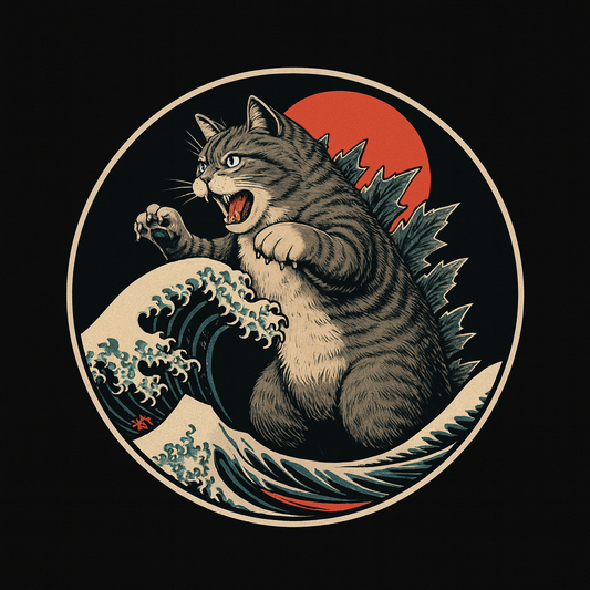 Catzilla Great Wave Tee (Black)