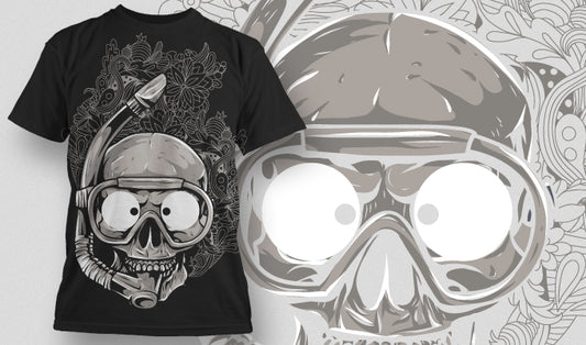 Skull Diver Graphic T-shirt (Black)