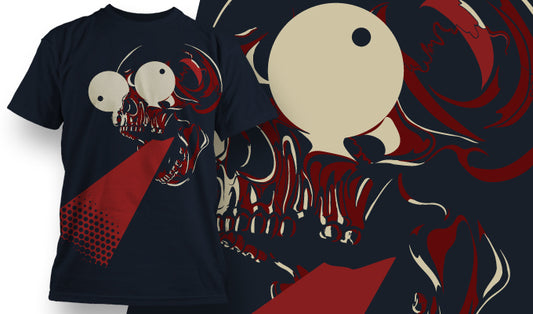 Graphic Skull T-shirt Design (Black)
