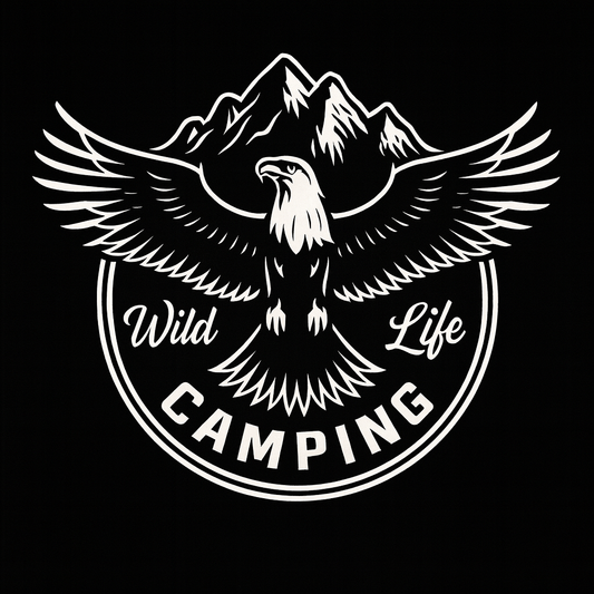 Wild Life Camping Eagle Mountains Tee (Black)