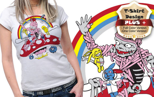 Whimsical Graphic T-shirt Design (Black)