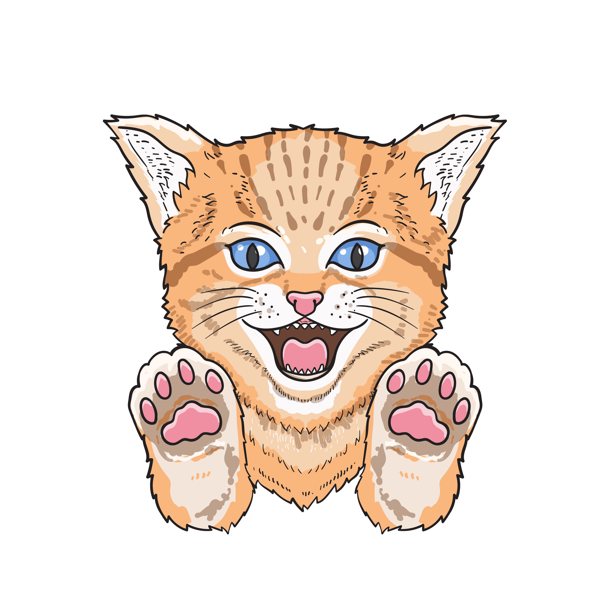 Happy Cat Graphic Tee (White)
