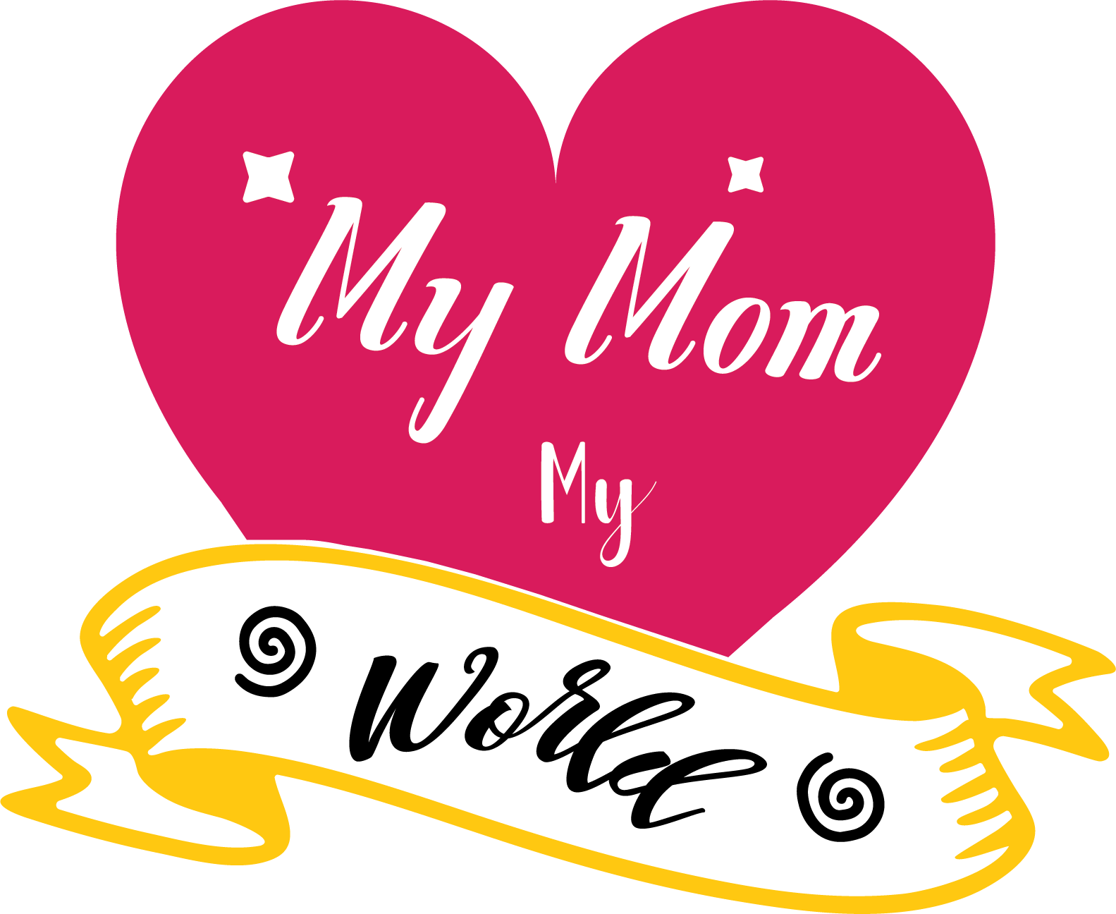 Mom's Heart T-shirt Design (White)